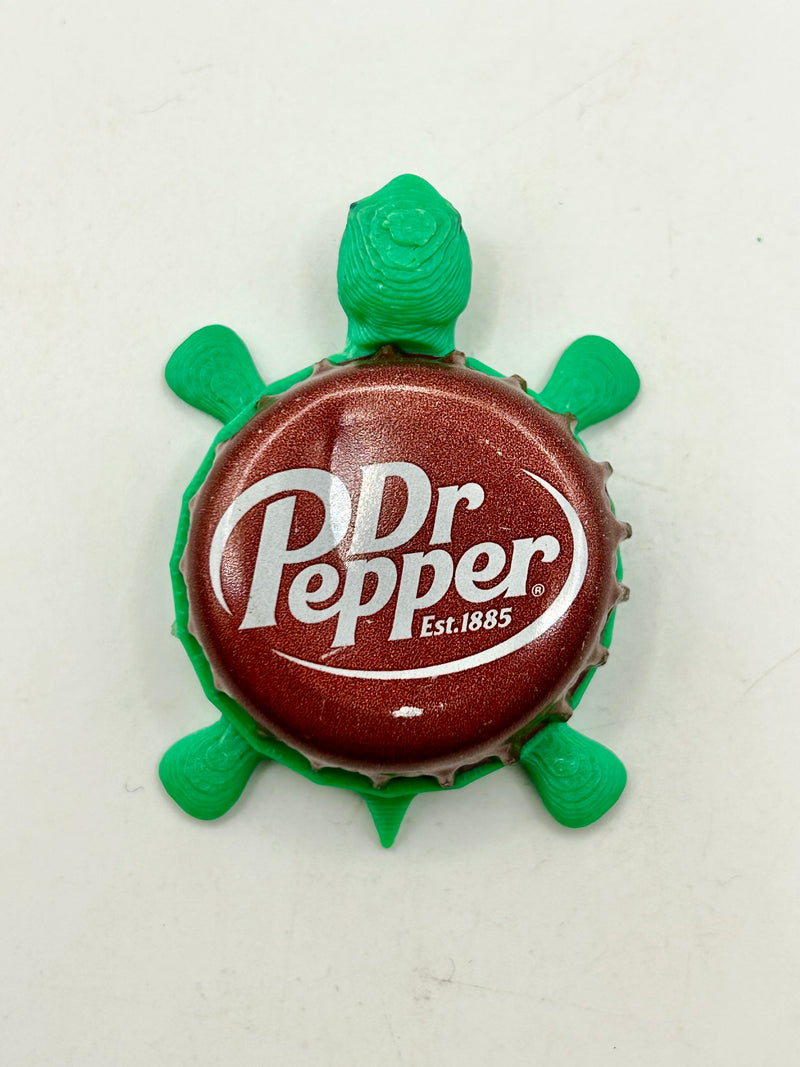 Dr Pepper Soda (Est 1885)- Bottle Cap Magnet Turtle Shell Shocked Art