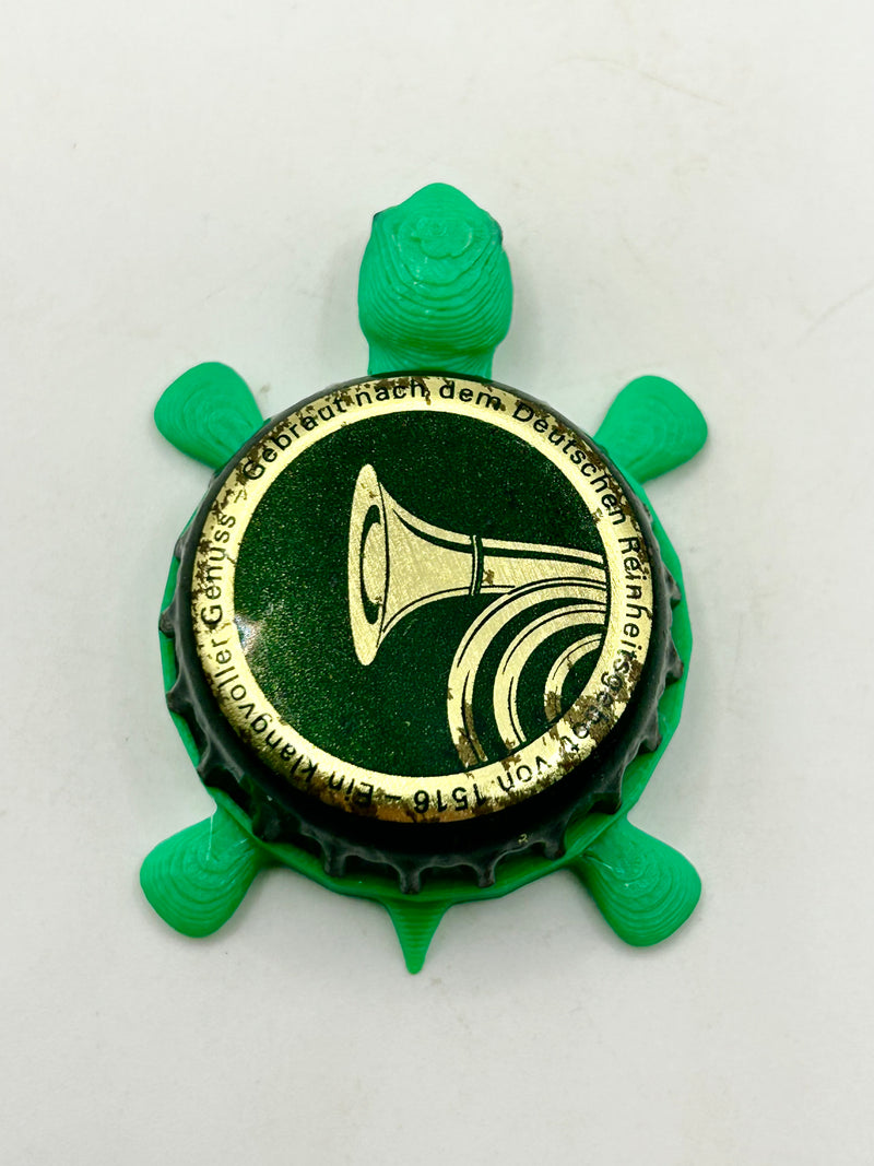 Waldhorn Bier (Germany) - Bottle Cap Magnet Turtle Shell Shocked Art