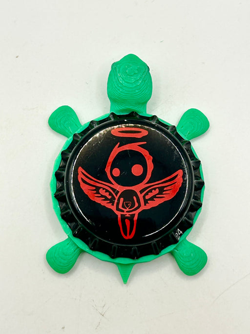 St Glingin Tripel (Brasserie Artesienne) - Bottle Cap Magnet Turtle (Copy) Shell Shocked Art