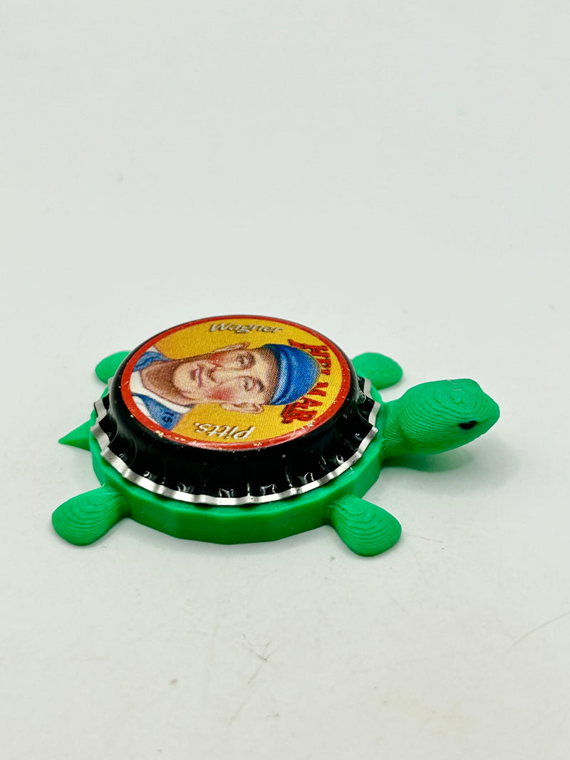 Honus Wagner, Helmar Brewing Big League Brew (#5, Rare) - Bottle Cap Magnet Turtle (Copy) Shell Shocked Art