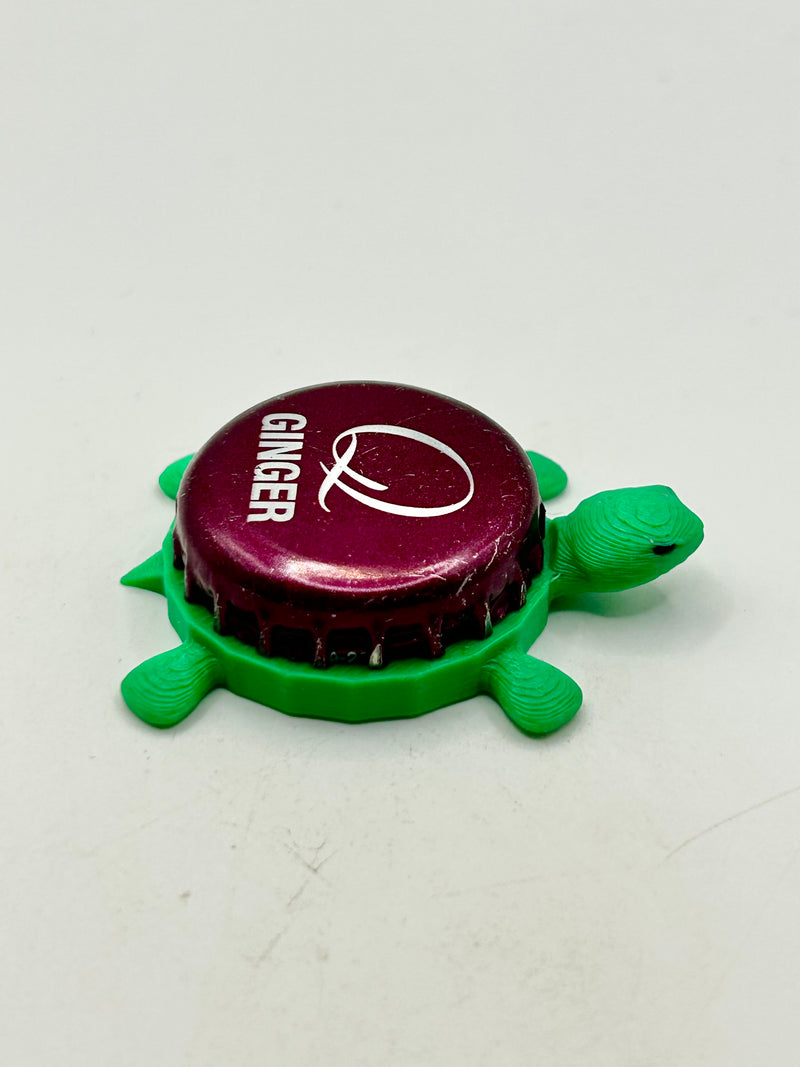 Q Ginger Beer (Purple) - Bottle Cap Magnet Turtle Shell Shocked Art