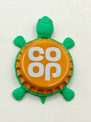 Co Op Beer (Orange) - Bottle Cap Magnet Turtle Shell Shocked Art