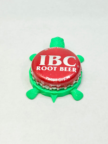 IBC Root Beer - Bottle Cap Magnet Turtle Shell Shocked Art
