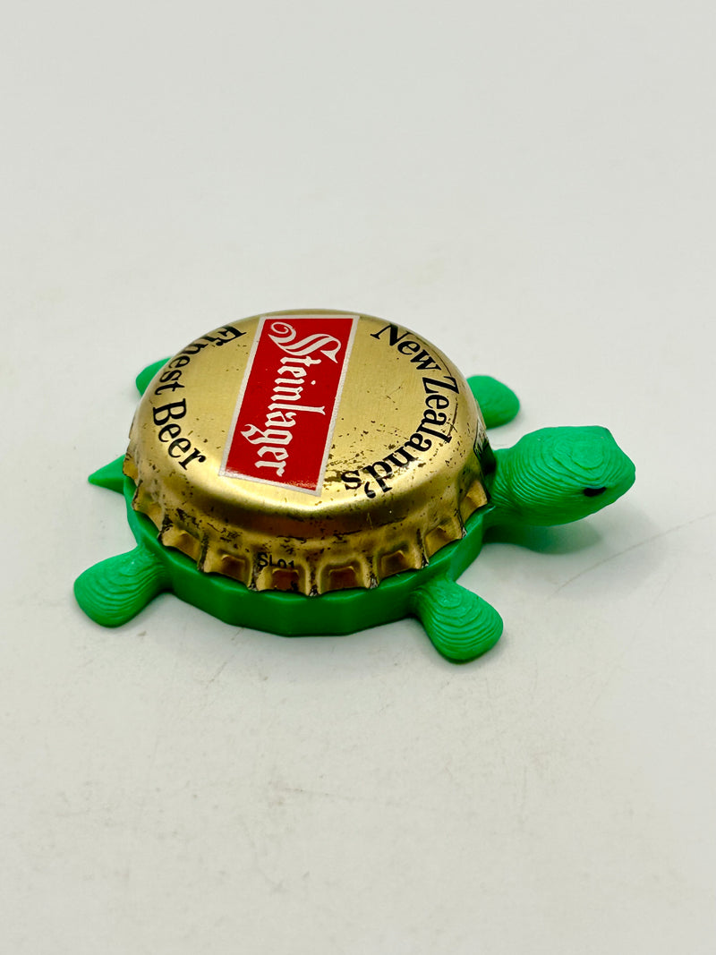 Steinlager New Zealand Beer - Bottle Cap Magnet Turtle Shell Shocked Art