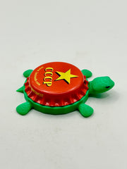 CCCP Leninade - Bottle Cap Magnet Turtle Shell Shocked Art