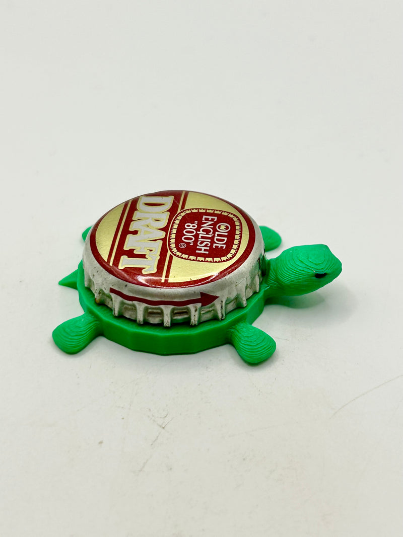 Olde English 800 Draft - Bottle Cap Magnet Turtle Shell Shocked Art