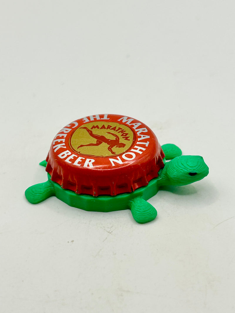 Marathon, The Greek Beer - Bottle Cap Magnet Turtle Shell Shocked Art