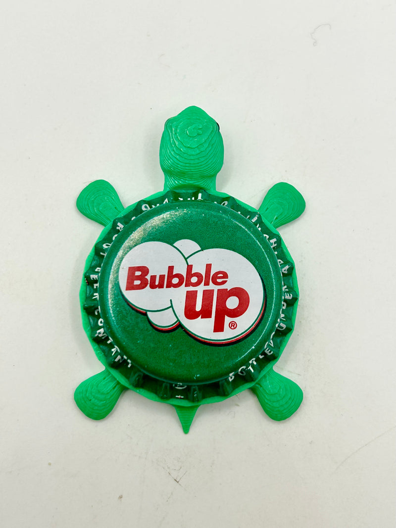 Bubble Up Soda (Dark Green) - Bottle Cap Magnet Turtle Shell Shocked Art