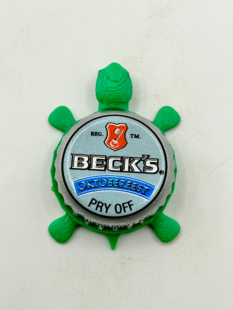 Beck’s Oktoberfest Beer (Blue, Pry Off) - Bottle Cap Magnet Turtle Shell Shocked Art