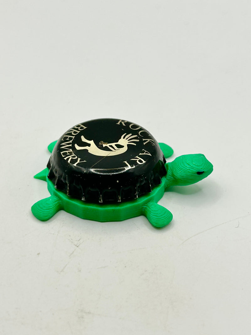 Rock Art Brewing - Bottle Cap Magnet Turtle Shell Shocked Art