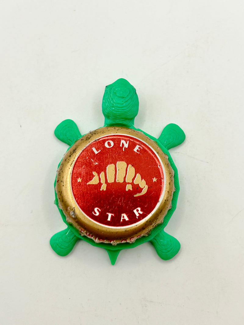 Lone Star Beer (Armadillo) - Bottle Cap Magnet Turtle Shell Shocked Art
