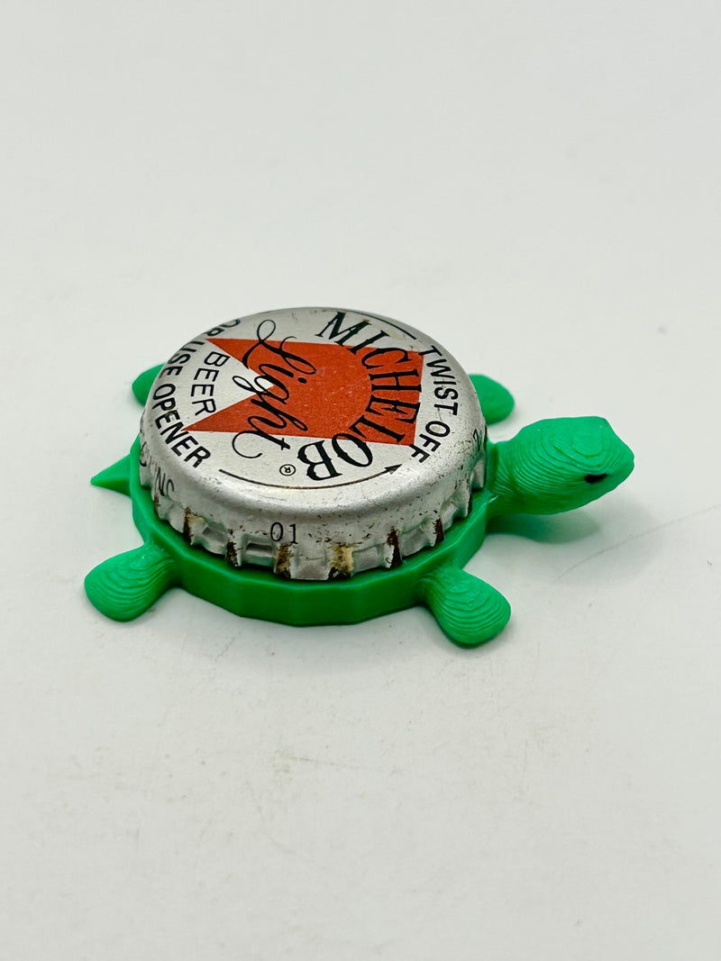 Michelob Light (Vintage, Cursive) - Bottle Cap Magnet Turtle (Copy) Shell Shocked Art