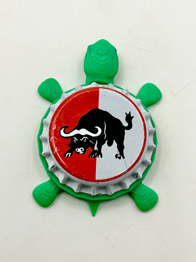 Unibra (Congo) - Bottle Cap Magnet Turtle Shell Shocked Art