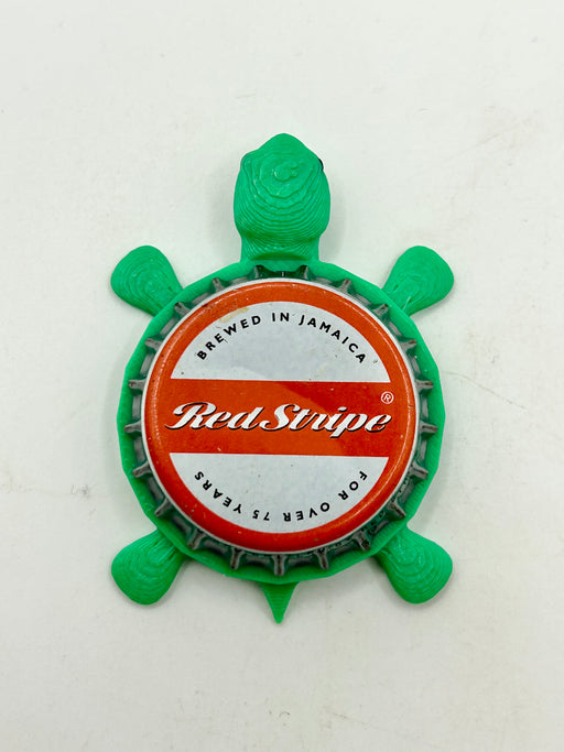 Red Stripe (75 Years) - Bottle Cap Magnet Turtle Shell Shocked Art