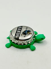 Sands Brewing (Bahamas) - Bottle Cap Magnet Turtle Shell Shocked Art