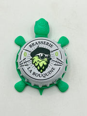 La Bouquine Brasserie - Bottle Cap Magnet Turtle Shell Shocked Art