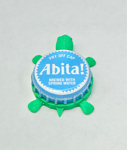 Abita Beer (Baby Blue Cap) - Bottle Cap Magnet Turtle Shell Shocked Art