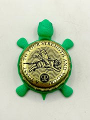 Ginger People Ginger Beer - Bottle Cap Magnet Turtle Shell Shocked Art
