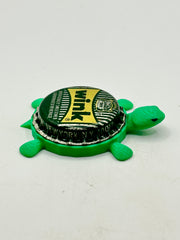 Wink Grapefruit Drink - Bottle Cap Magnet Turtle Shell Shocked Art