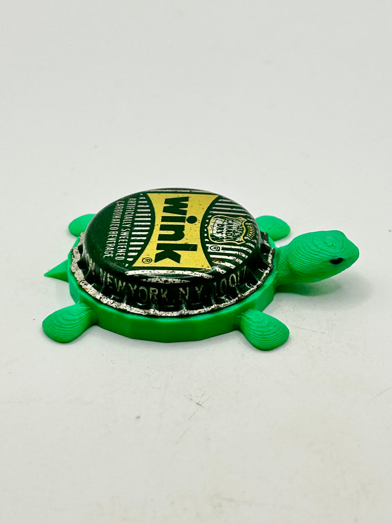 Wink Grapefruit Drink - Bottle Cap Magnet Turtle Shell Shocked Art