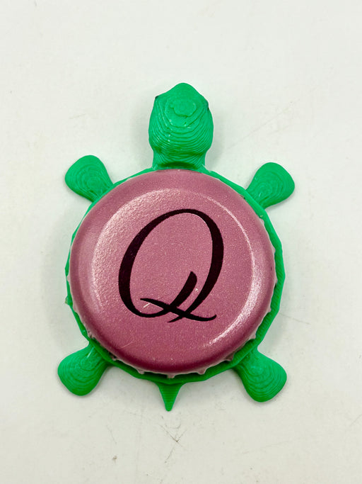 Q Ginger Beer - Bottle Cap Magnet Turtle Shell Shocked Art