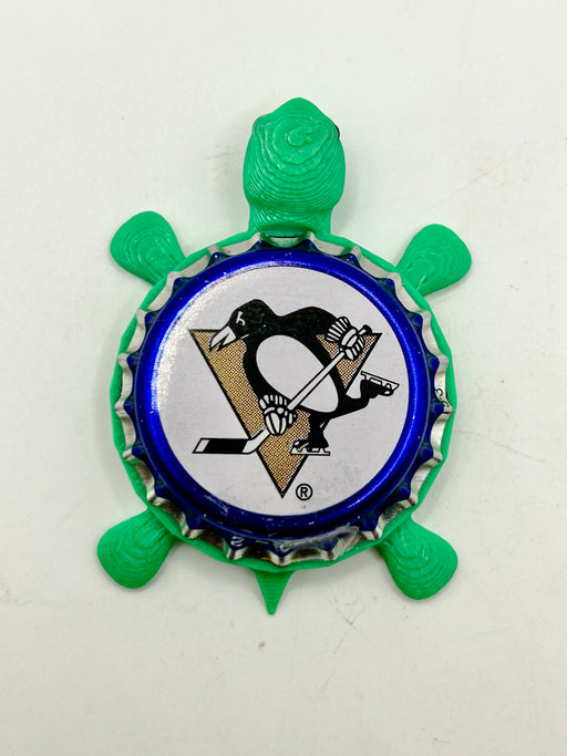 Pittsburgh Penguins (Labatt Brewing) - Bottle Cap Magnet Turtle Shell Shocked Art