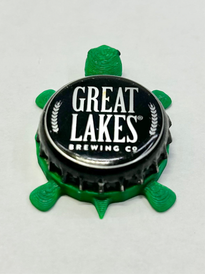 Great Lakes Brewing Co - Bottle Cap Magnet Turtle Shell Shocked Art