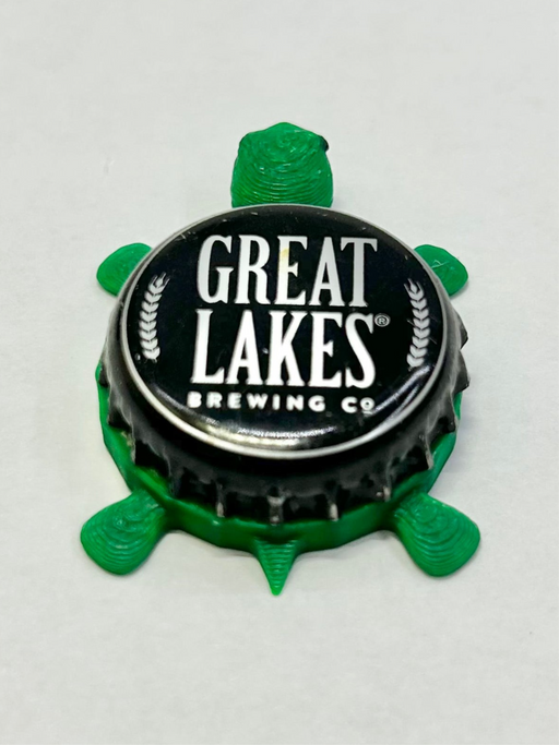 Great Lakes Brewing Co - Bottle Cap Magnet Turtle Shell Shocked Art