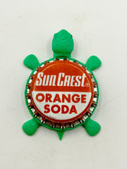 Sun Crest Orange Soda (Large Text) - Bottle Cap Magnet Turtle Shell Shocked Art