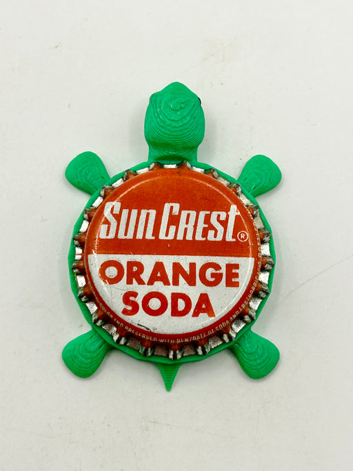 Sun Crest Orange Soda (Large Text) - Bottle Cap Magnet Turtle Shell Shocked Art