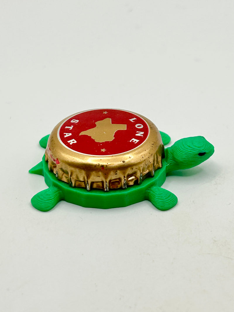 Lone Star Beer (Texas State) - Bottle Cap Magnet Turtle (Copy) Shell Shocked Art