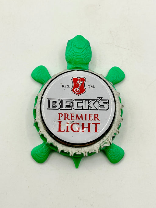Beck’s Premier Light - Bottle Cap Magnet Turtle Shell Shocked Art