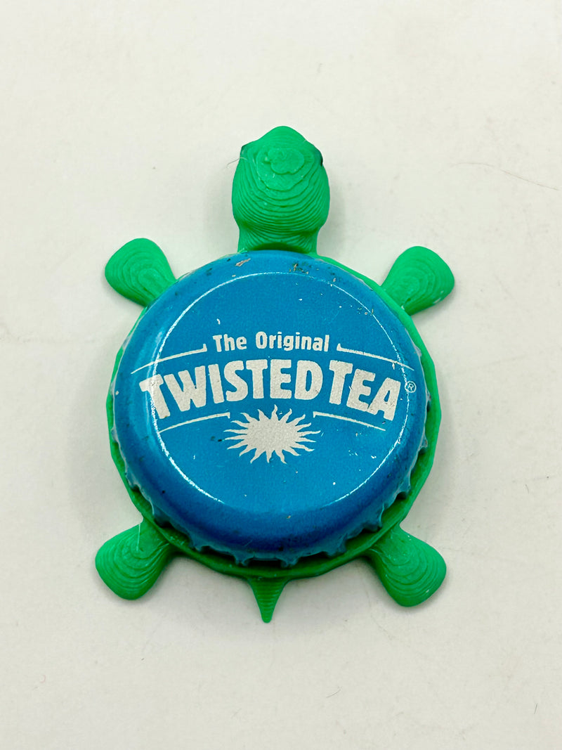 Twisted Tea (Light Blue) - Bottle Cap Magnet Turtle Shell Shocked Art