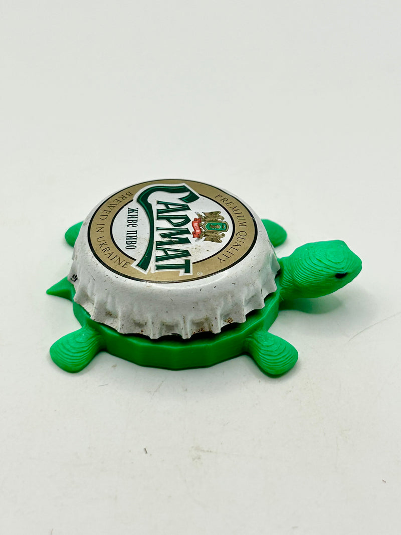 Capmat Beer (Ukraine) - Bottle Cap Magnet Turtle Shell Shocked Art