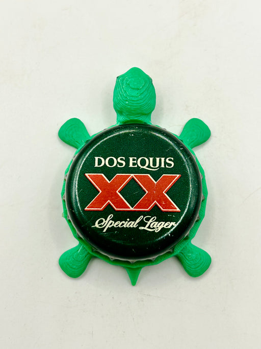 Dos Equis Special Lager - Bottle Cap Magnet Turtle Shell Shocked Art