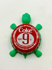 Coke (Thailand) - Bottle Cap Magnet Turtle Shell Shocked Art