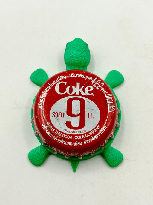 Coke (Thailand) - Bottle Cap Magnet Turtle Shell Shocked Art