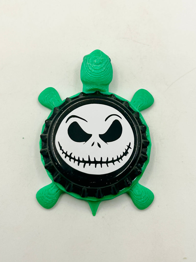 Jack Skellington (Black Cap) - Bottle Cap Magnet Turtle Shell Shocked Art