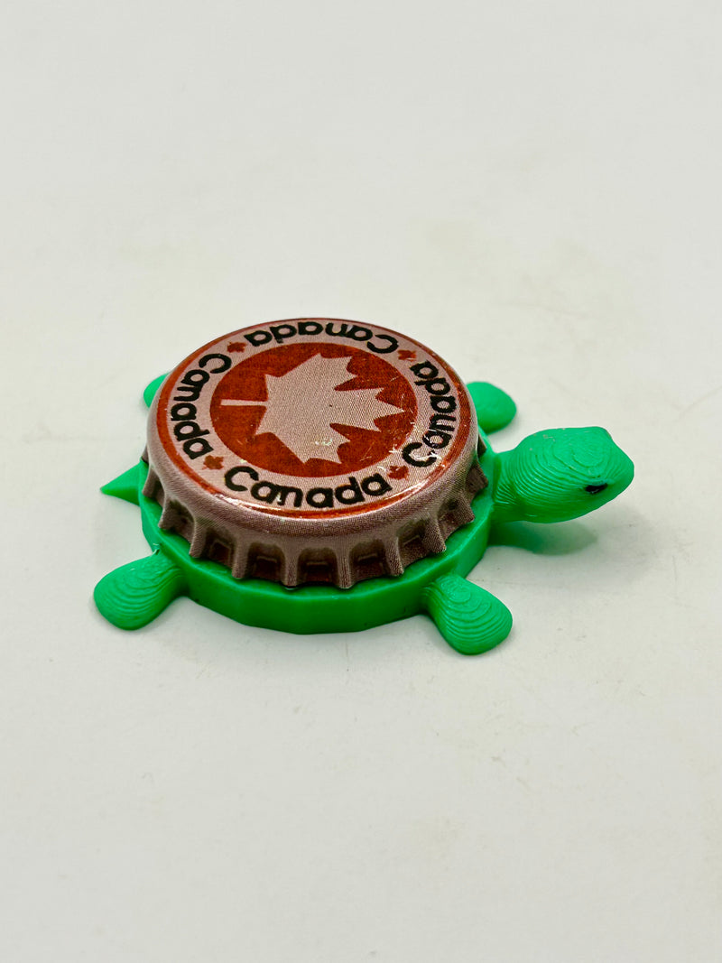 Canada - Bottle Cap Magnet Turtle Shell Shocked Art