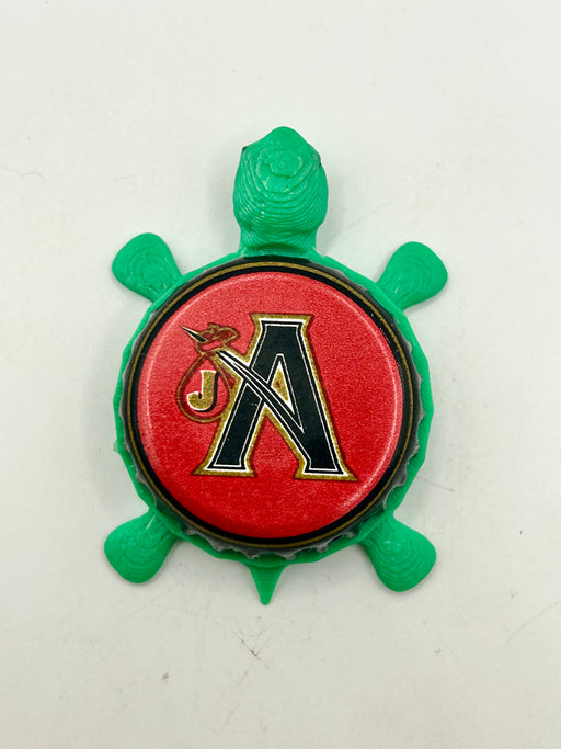 Johnny Appleseed Hard Cider - Bottle Cap Magnet Turtle Shell Shocked Art