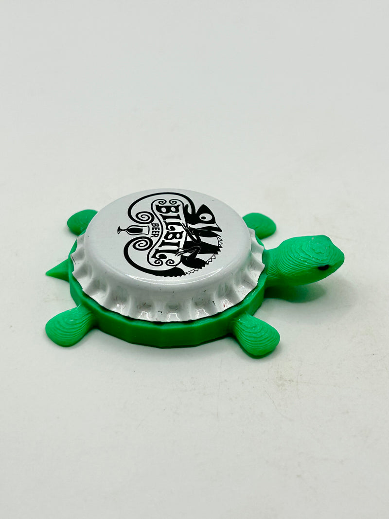 Bilbil Beer (Brazil) - Bottle Cap Magnet Turtle Shell Shocked Art