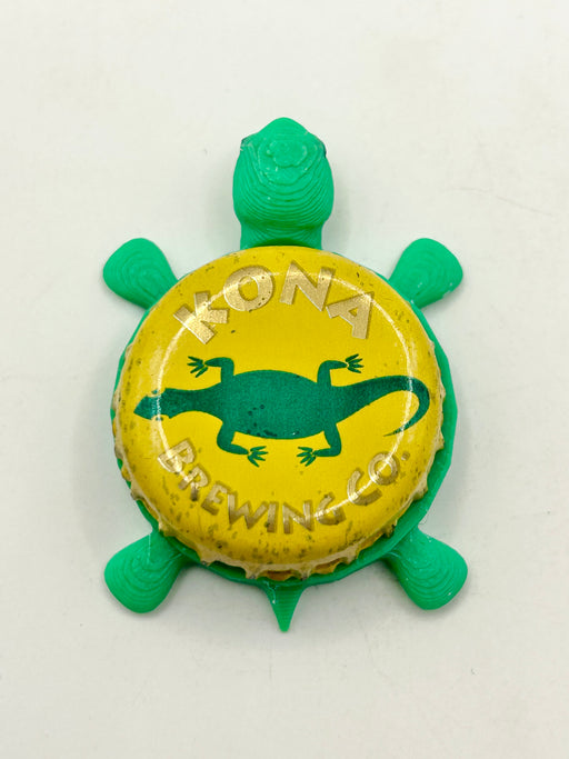 Kona Brewing Green Lizard (Rare Vintage) - Bottle Cap Magnet Turtle Shell Shocked Art