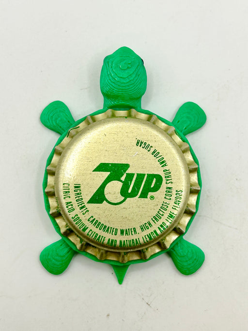 7UP (Gold) - Bottle Cap Magnet Turtle Shell Shocked Art