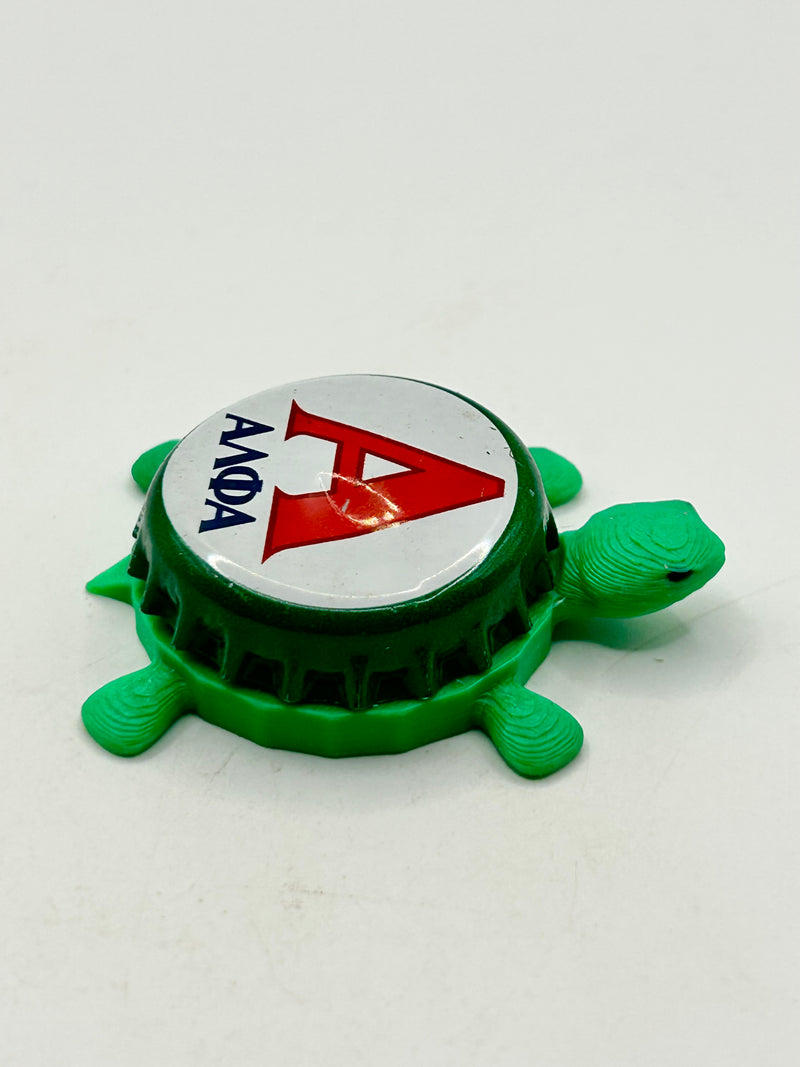 Alfa Beer, Athenian Brewery (Variation 1) - Bottle Cap Magnet Turtle Shell Shocked Art