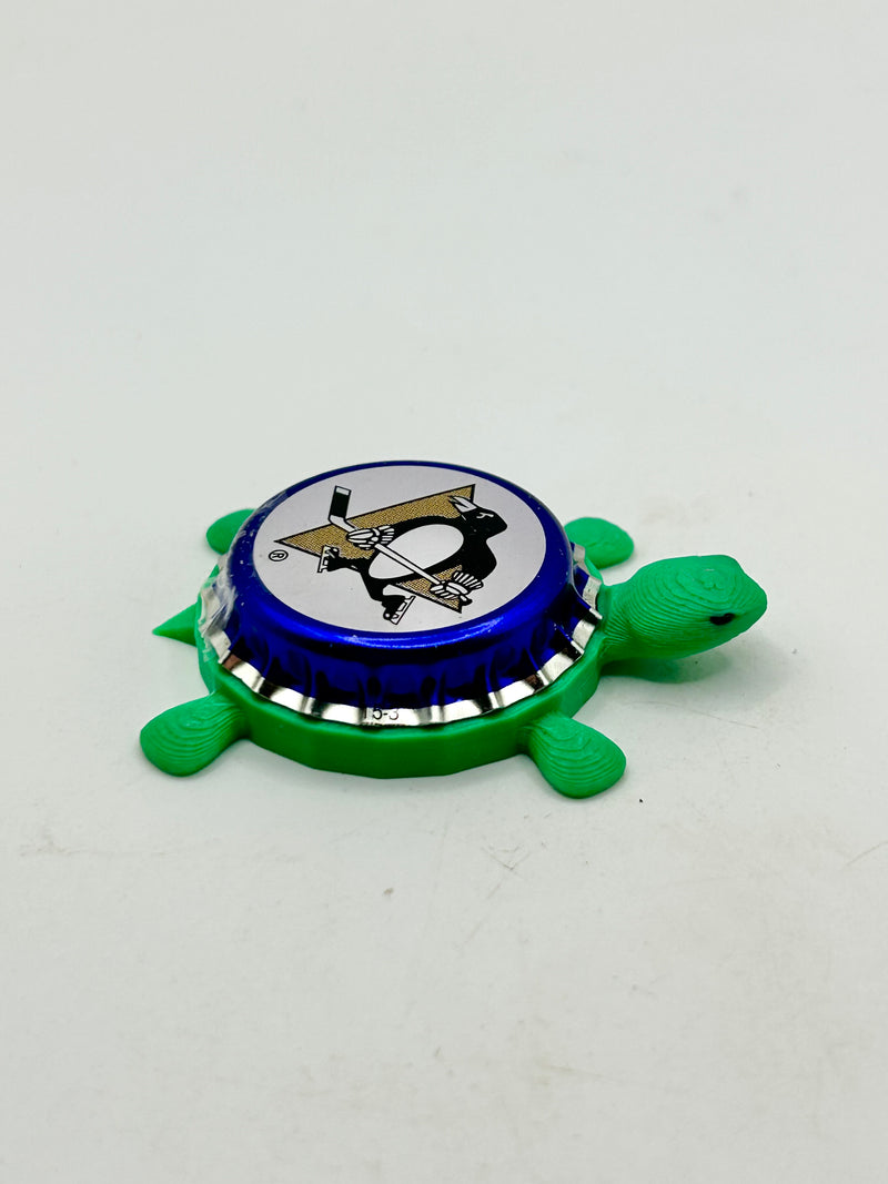 Pittsburgh Penguins (Labatt Brewing) - Bottle Cap Magnet Turtle Shell Shocked Art