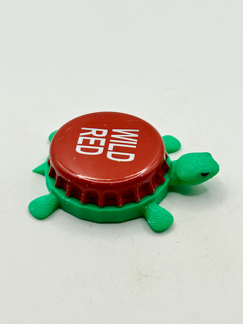 Wild Red - Martha Rogue Belgian Style - Bottle Cap Magnet Turtle Shell Shocked Art