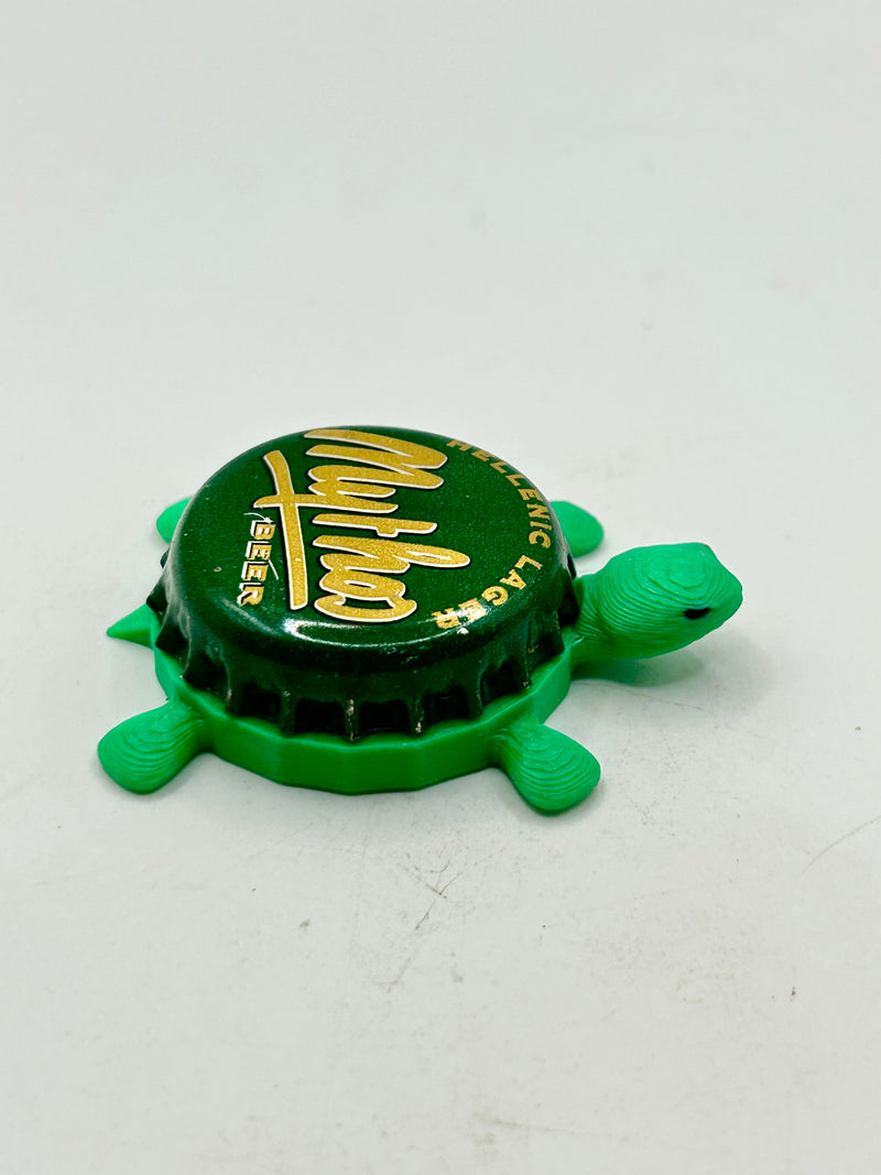 Mythos Beer (Flat) - Bottle Cap Magnet Turtle (Copy) Shell Shocked Art