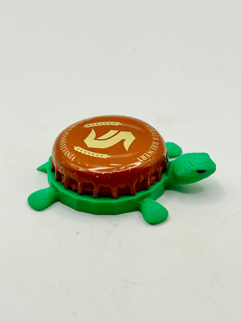 Straub Brewing (Orange) - Bottle Cap Magnet Turtle Shell Shocked Art