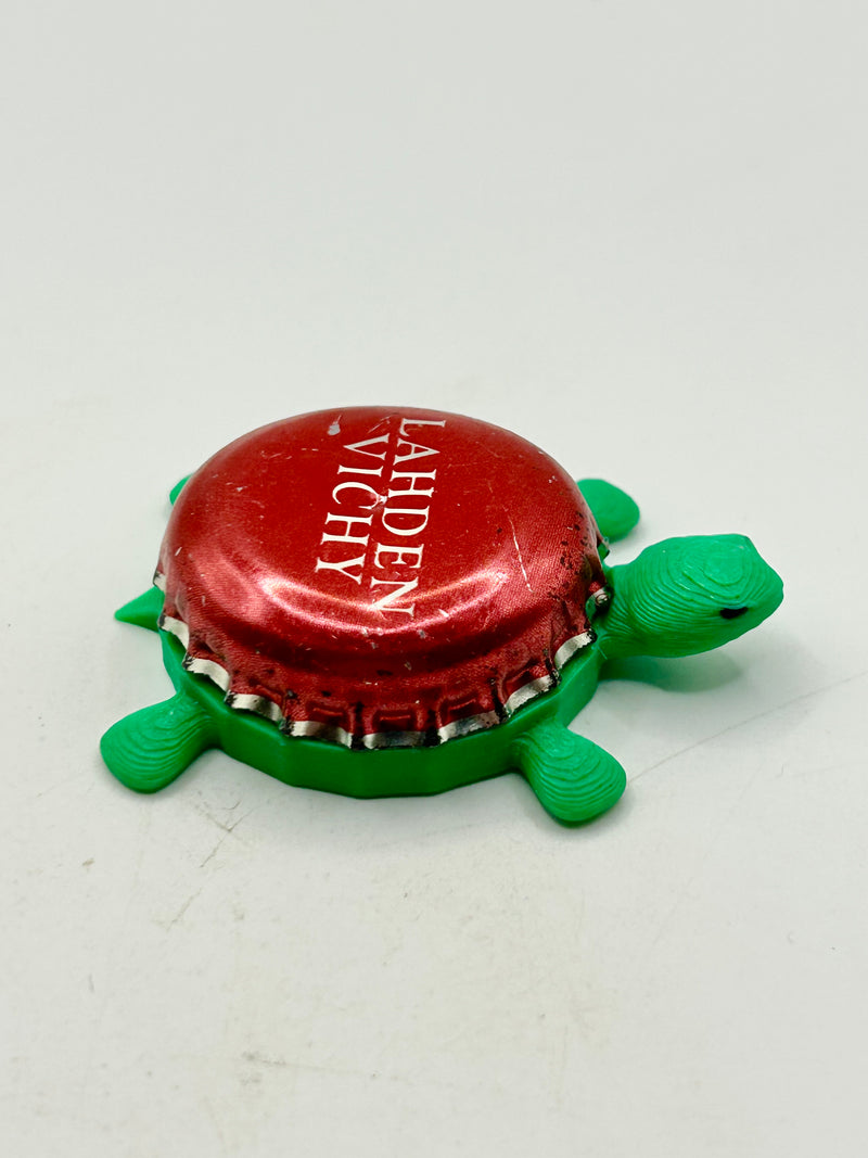 Lahden Vichy Mineral Water - Bottle Cap Magnet Turtle (Copy) Shell Shocked Art
