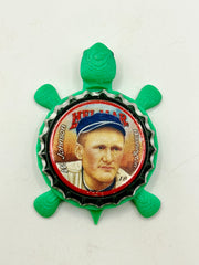Walter Johnson, Helmar Brewing Big League Brew (#9, Rare) - Bottle Cap Magnet Turtle (Copy) Shell Shocked Art